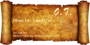 Oberle Tamás névjegykártya